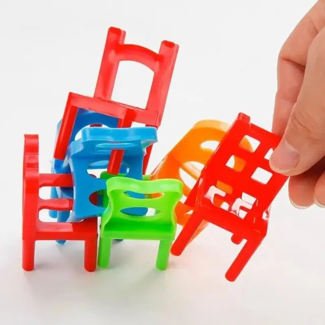 Balance chair Children's game Mini falling chair 18 pcs