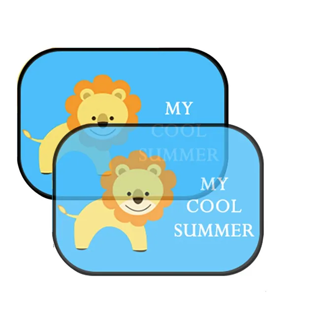 Dětské sluneční clony do auta s motivy zvířátek - 2 ks Lion