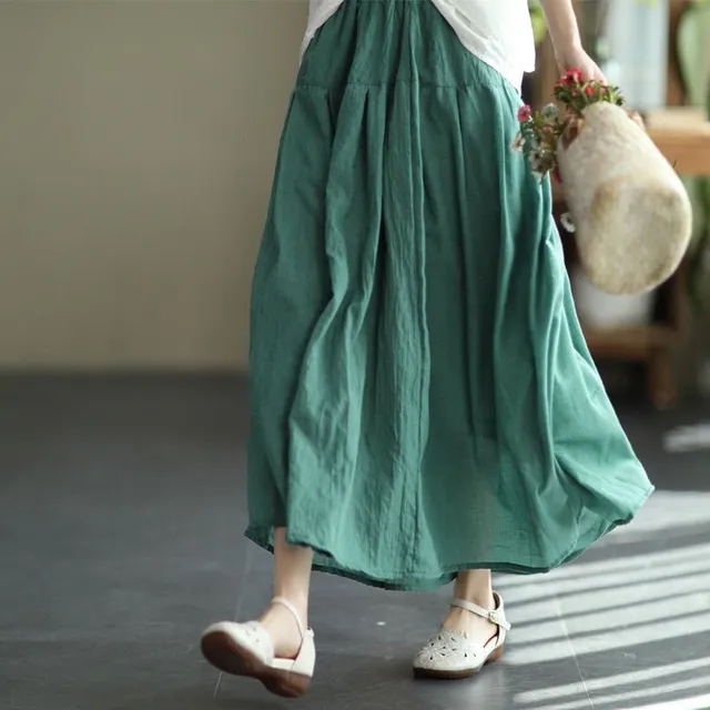 Women's Luxury Trends Modern Solid Color Long A skirt with High Waist