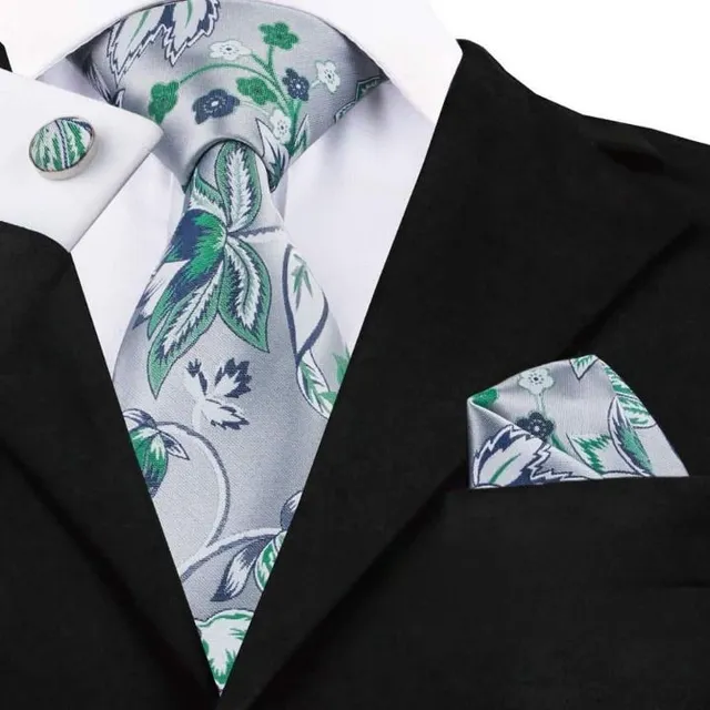 Men's luxury set with pattern | Tie, Handkerchief, Cufflinks