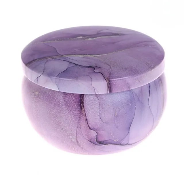 Candle with dried flowers in resealable container Blue