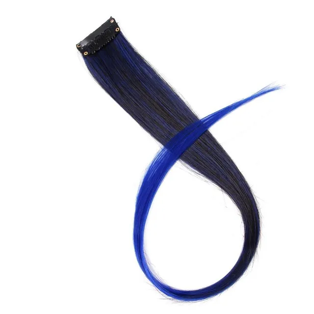 Strand of synthetic hair on clip - various colours