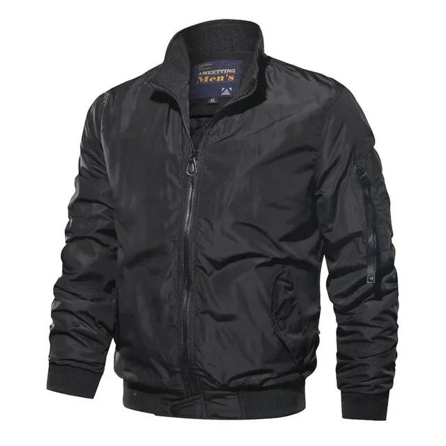 Men's luxurious modern autumn jacket in cut bomber