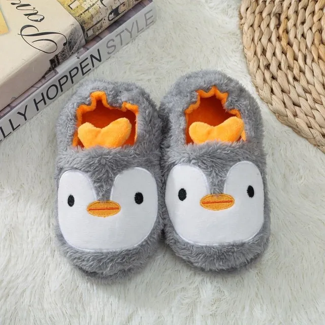 Baby cute warm plush slippers Penguie