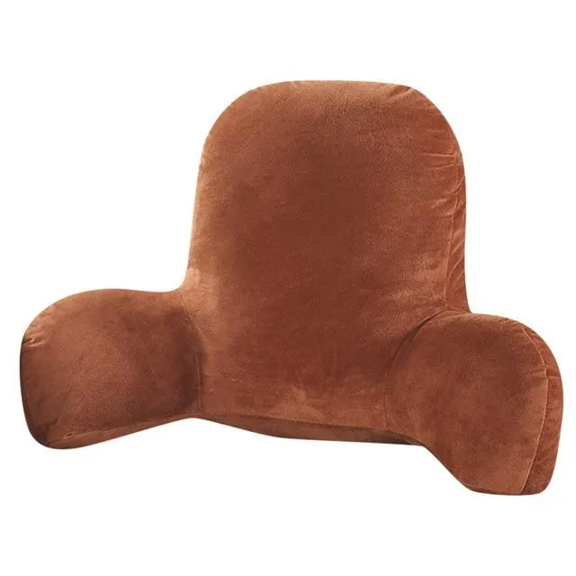 Huggilow reading cushion with armrest