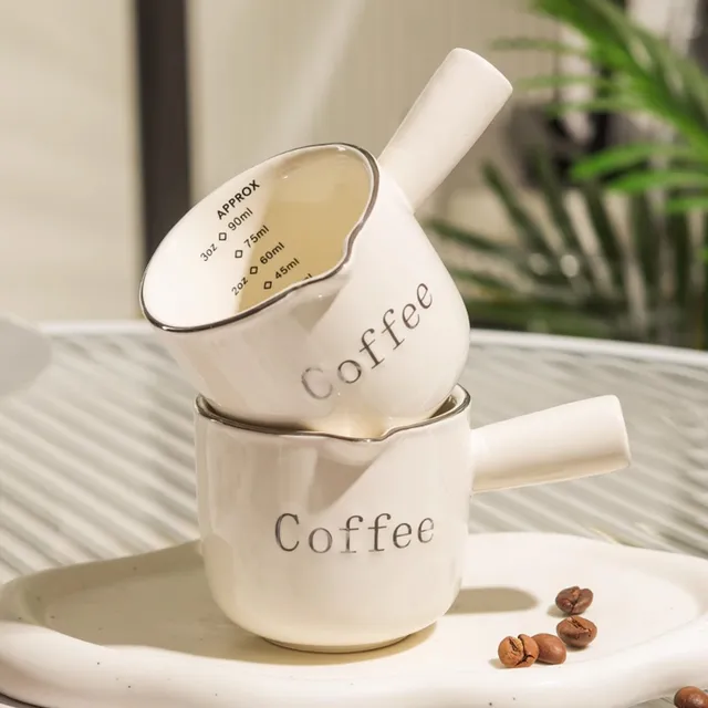 1 bucată, cană de măsurare din ceramică cu mâner, ibric de cafea, ibric crem, accesorii pentru cafea