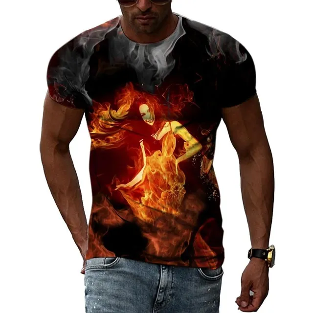 Men's modern short sleeve T-shirt with original abstract print Noah