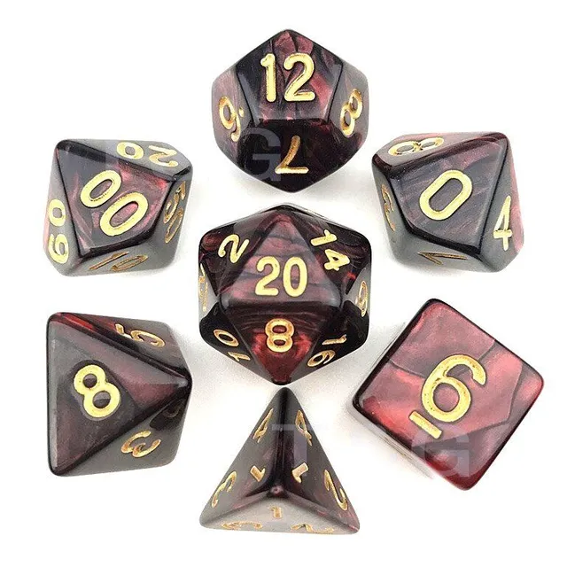 Set of multi-wall Dnd dice for RPG