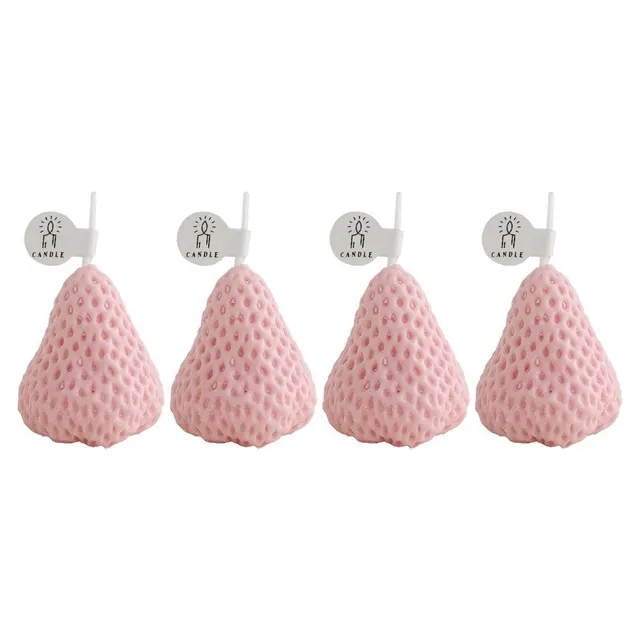 Decorative scented candles strawberry 4 pcs