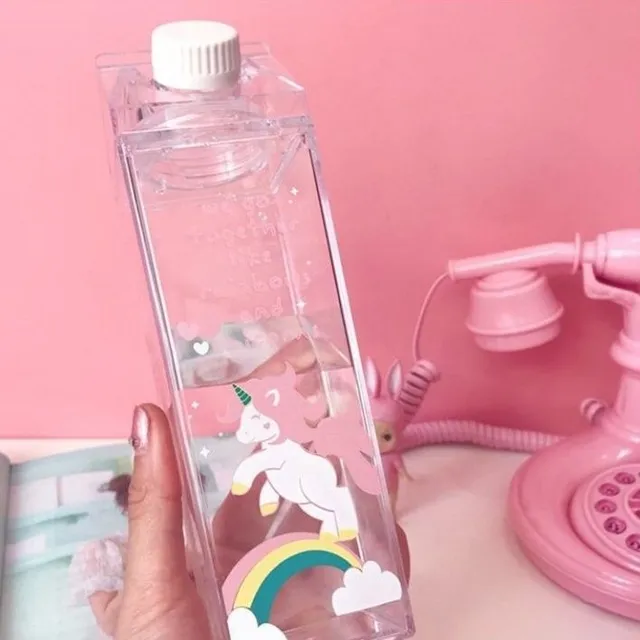 Plastic milk bottle with printing