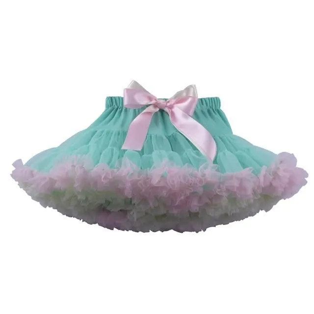 Girl's tulle skirt with ruching