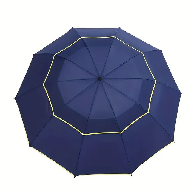 1pc Thick windproof double rain cover umbrella, portable and durable all-weather umbrella