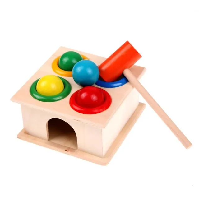 Wooden toy with hammer