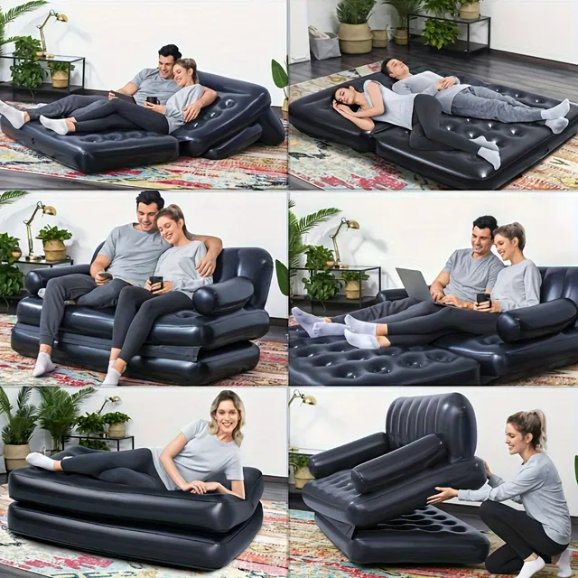 Nafukovací gauč s tlustým polstrováním pro dva - Pohodlný lenošek