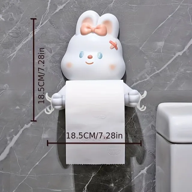 Cute toilet paper holder with panda/bunny