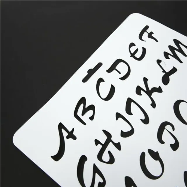 Template with letters and digits