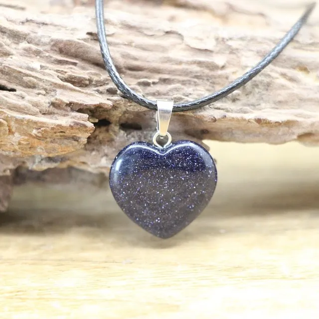 Beautiful necklace with heart-shaped pendant made of mineral with healing effects of Orcha