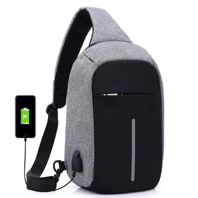 Stylish men's travel bag over USB shoulder