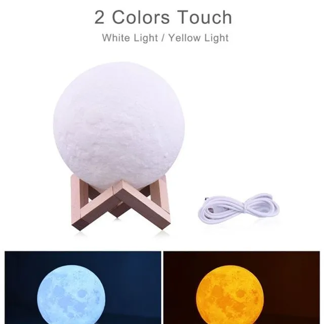 Lampa 3D w kształcie księżyca