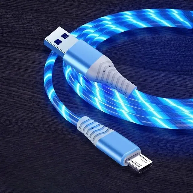 Încărcător rapid USB cu iluminare LED - micro USB