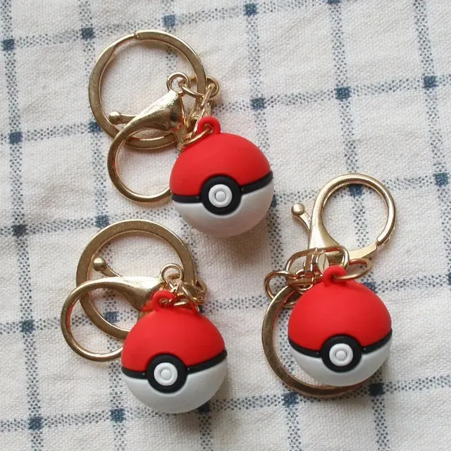 Trends cute keychain in the shape of a poker ball in red color