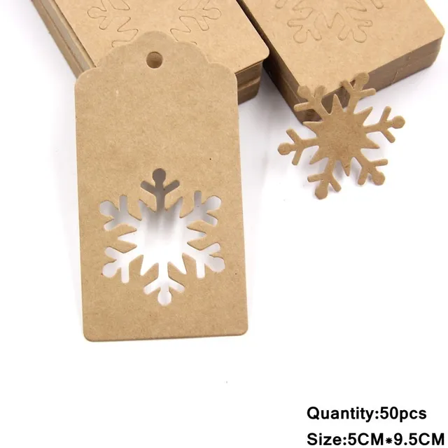 Etichete de Crăciun din hârtie cu fulg de zăpadă