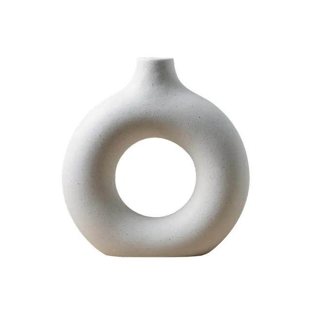 Creative ceramic vase in the shape of a doughnut - Round Hollow Florist