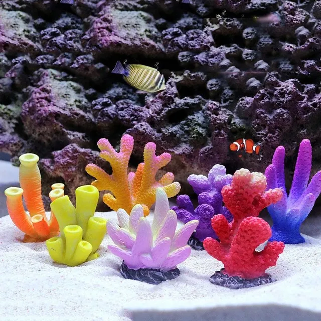 Artificial coral into the aquarium