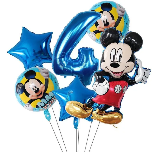Krásne nafukovacie narodeninové balóny s Mickey Mousom - 6 k