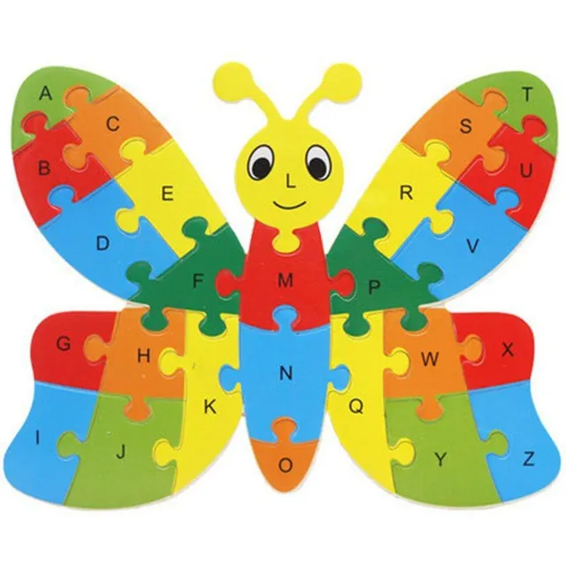 Wooden puzzle with letters 26 pieces