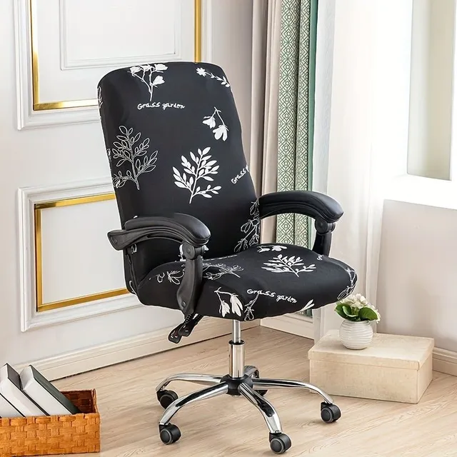 Comfortable flexible cover for office chair with printing - Perfect fit for your work corner