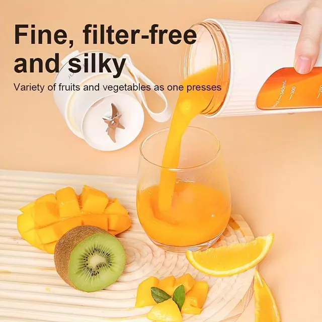 Portable USB rechargeable smoothie blender with 14 blades