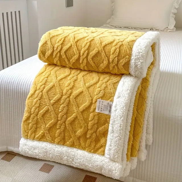 Smooth double-sided fleece blanket, suitable for autumn, winter and summer air conditioning