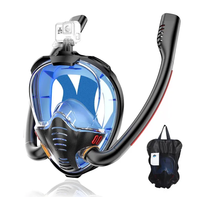 Full face mask for snorkeling, 180-degree panoramic high resolution snorkeling mask for adults and children