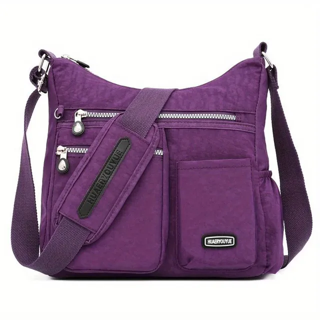 Women's bag Messenger made of durable nylon with multizip cross strap on the shoulder, ideal for work