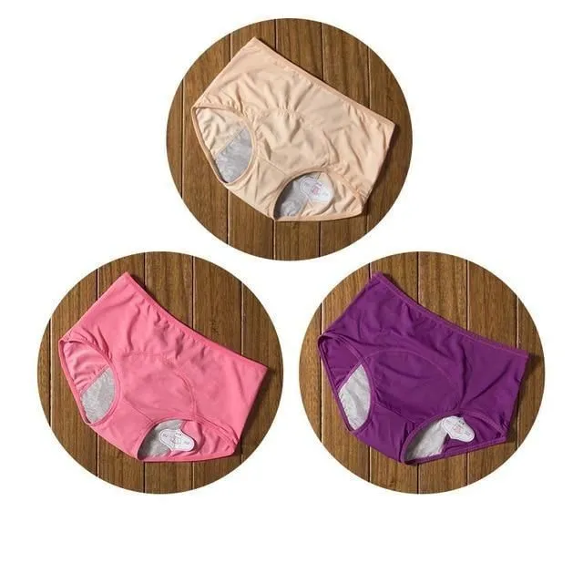Menstruační kalhotky 3k xxlwaist70-76cm apricot-pink-purple