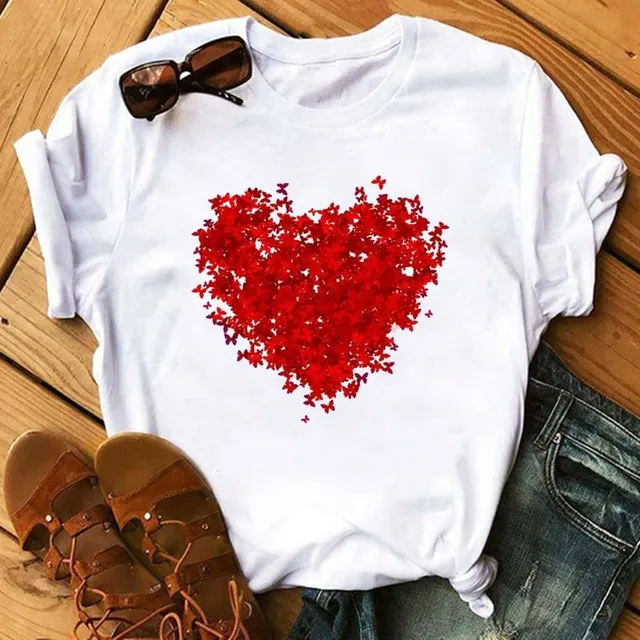 Tricou elegant pentru femei Hearts