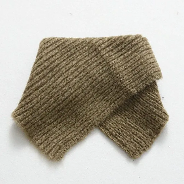 Children's knitted striped scarf Clarke zelena