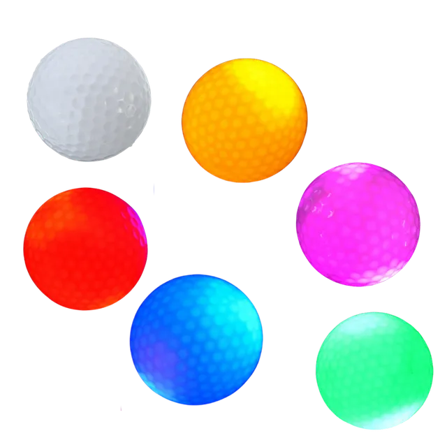 Pack of 6 golf balls with LED lights