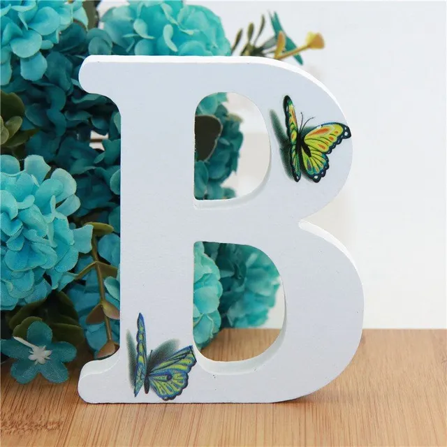 Decorative wooden letter with butterflies