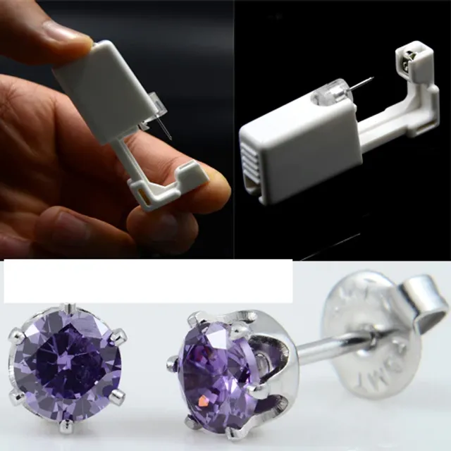 Disposable machine for shooting earrings