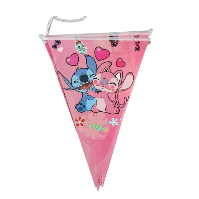 Birthday party set with Angel and Stitch theme Banner-10PCS