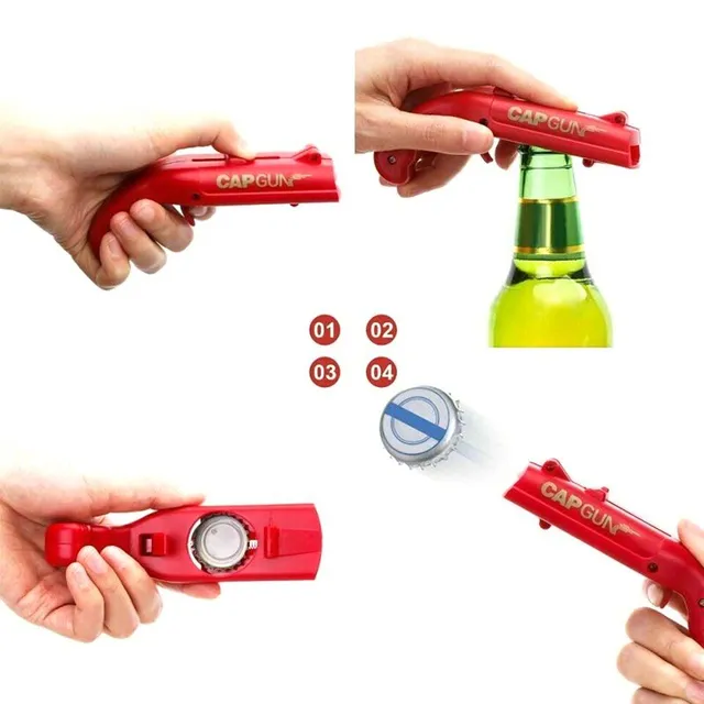 Stylish drink opener with gun - more colours