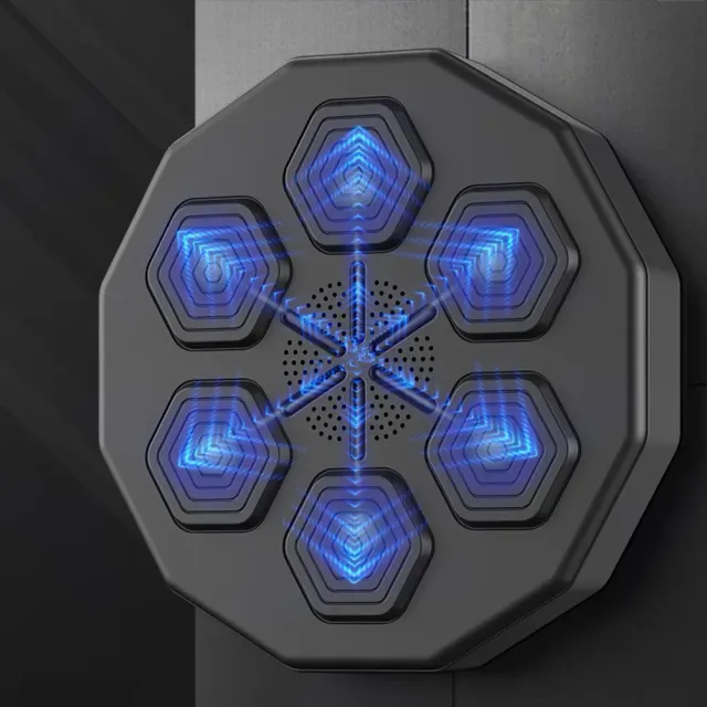 Electronic boxing training target on the wall with LED lighting and Bluetooth