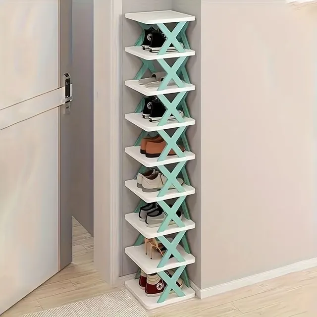 Folding plastic shoe with multiple floors, stackable and removable