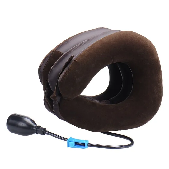 Inflatable massage collar around the neck