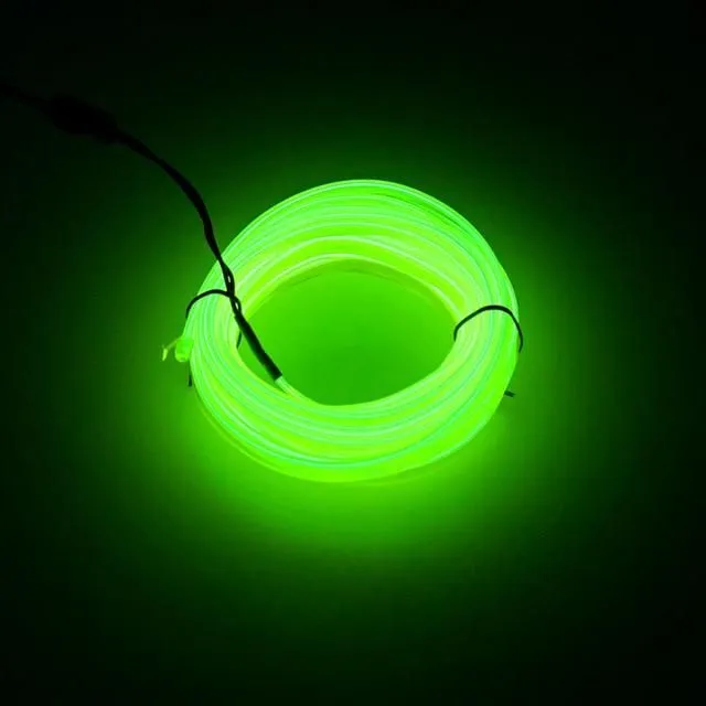 LED USB car lights fluorescent-green