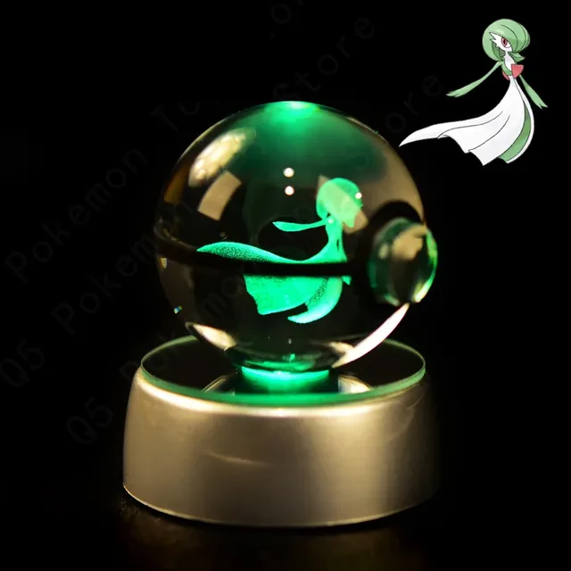 Cute Pokéball-shaped 3D table lamp with Pokémon motif