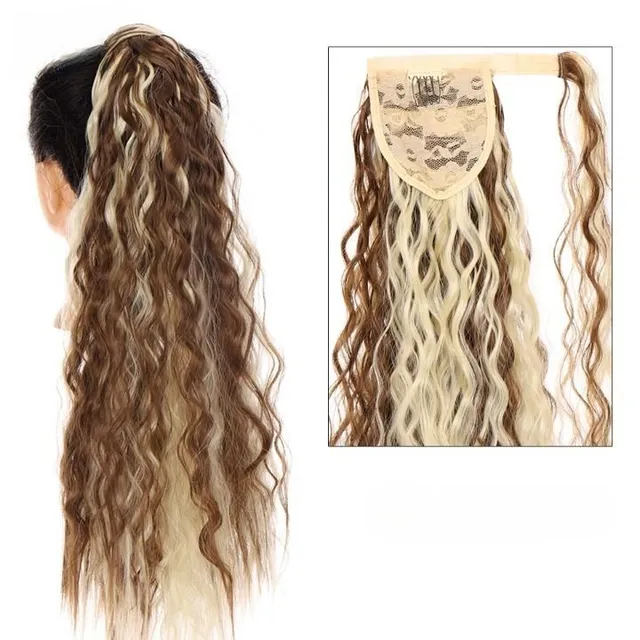 Women's long synthetic hair extensions for thickening hair