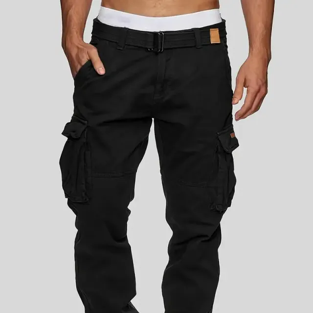 Men's cargo pants made of solid cotton with multiple pockets for every wear, to work and outdoors